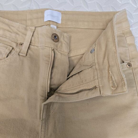 Jonathan Simkhai River Jeans Womens 26 Camet Beige High Rise Straight Crop Luxe - Picture 9 of 14